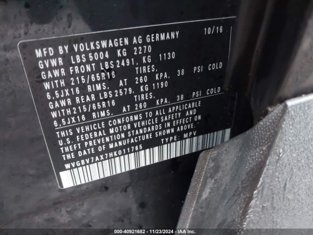 Photo 8 VIN: WVGBV7AX7HK011765 - VOLKSWAGEN TIGUAN 