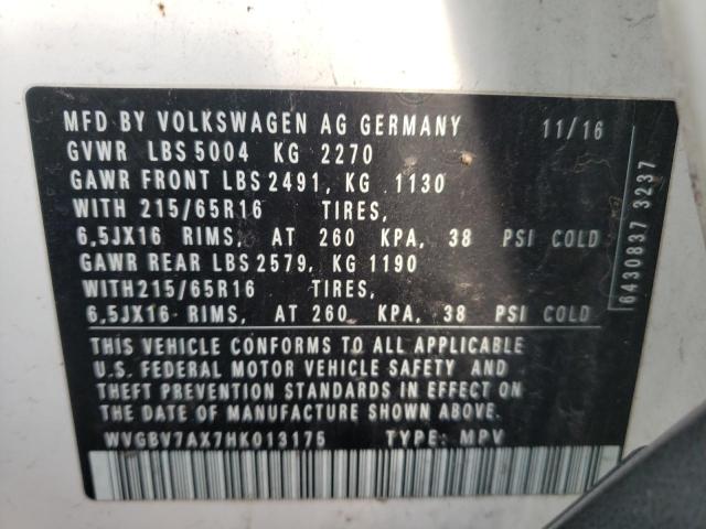 Photo 12 VIN: WVGBV7AX7HK013175 - VOLKSWAGEN TIGUAN S 