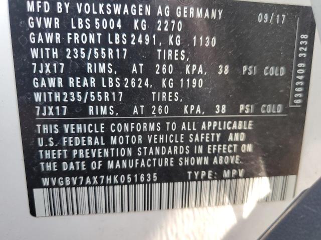 Photo 12 VIN: WVGBV7AX7HK051635 - VOLKSWAGEN TIGUAN S 