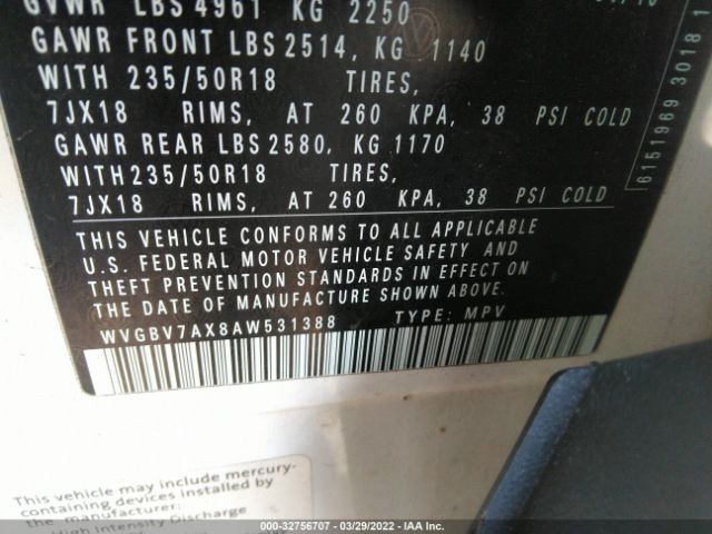 Photo 8 VIN: WVGBV7AX8AW531388 - VOLKSWAGEN TIGUAN 