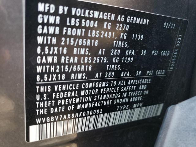 Photo 12 VIN: WVGBV7AX8HK030082 - VOLKSWAGEN TIGUAN S 