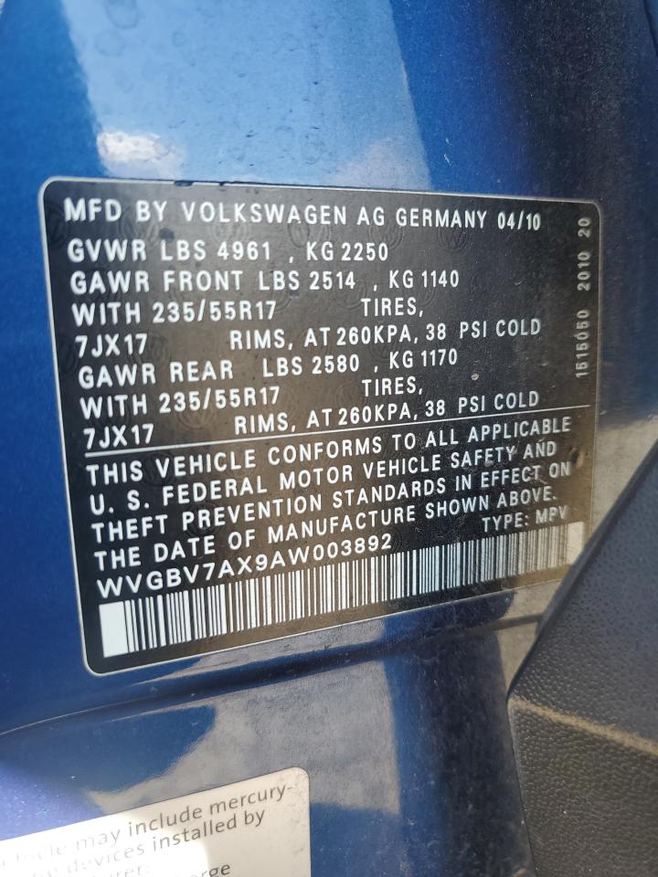 Photo 11 VIN: WVGBV7AX9AW003892 - VOLKSWAGEN TIGUAN 