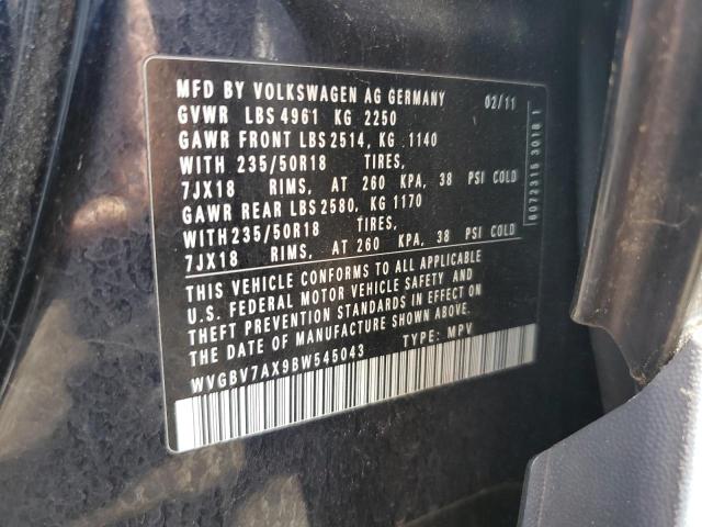 Photo 12 VIN: WVGBV7AX9BW545043 - VOLKSWAGEN TIGUAN 