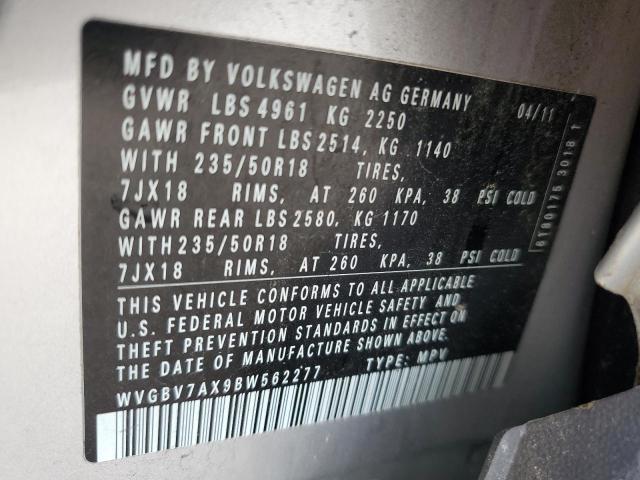 Photo 12 VIN: WVGBV7AX9BW562277 - VOLKSWAGEN TIGUAN S 