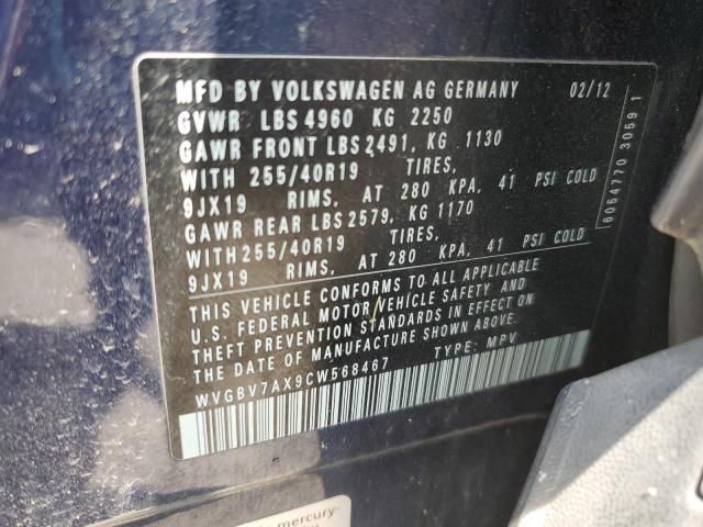 Photo 11 VIN: WVGBV7AX9CW568467 - VOLKSWAGEN TIGUAN S 