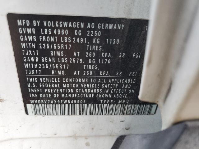 Photo 11 VIN: WVGBV7AX9FW545906 - VOLKSWAGEN TIGUAN 