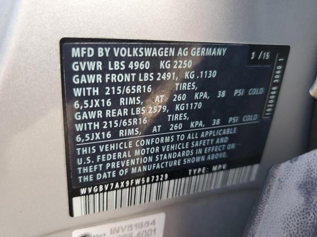 Photo 12 VIN: WVGBV7AX9FW587329 - VOLKSWAGEN TIGUAN 