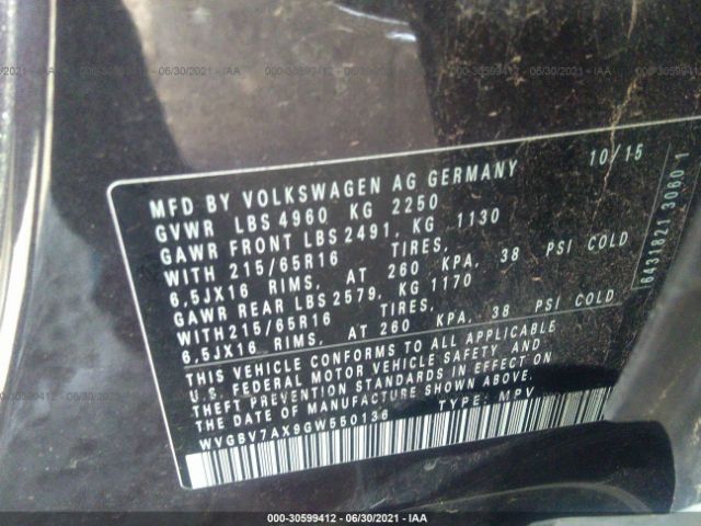 Photo 8 VIN: WVGBV7AX9GW550136 - VOLKSWAGEN TIGUAN 