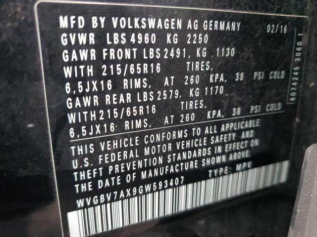 Photo 11 VIN: WVGBV7AX9GW593407 - VOLKSWAGEN TIGUAN 