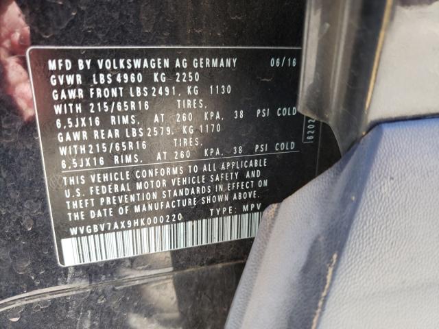 Photo 9 VIN: WVGBV7AX9HK000220 - VOLKSWAGEN TIGUAN S 