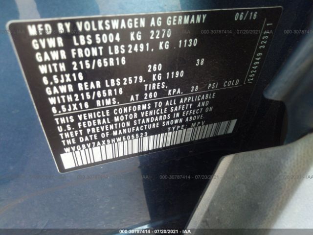 Photo 8 VIN: WVGBV7AX9HW505523 - VOLKSWAGEN TIGUAN 