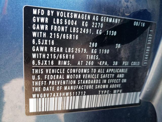 Photo 9 VIN: WVGBV7AX9HW511712 - VOLKSWAGEN TIGUAN 