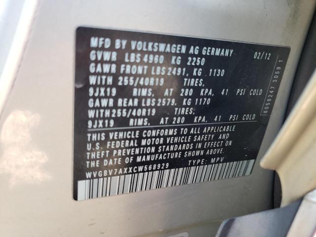 Photo 12 VIN: WVGBV7AXXCW568929 - VOLKSWAGEN TIGUAN 