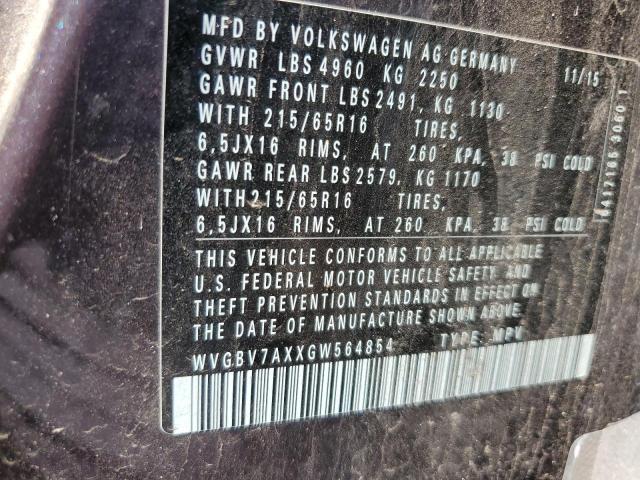 Photo 12 VIN: WVGBV7AXXGW564854 - VOLKSWAGEN TIGUAN 