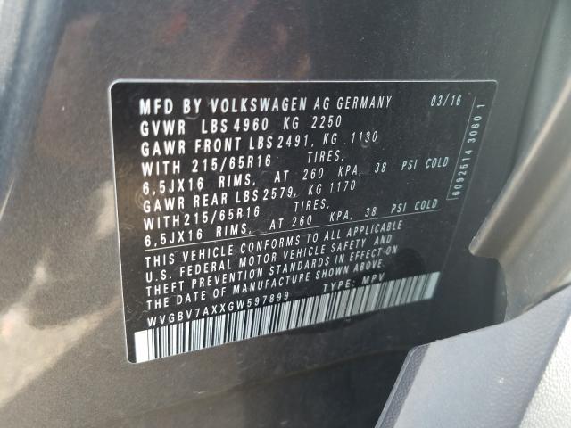 Photo 9 VIN: WVGBV7AXXGW597899 - VOLKSWAGEN TIGUAN 