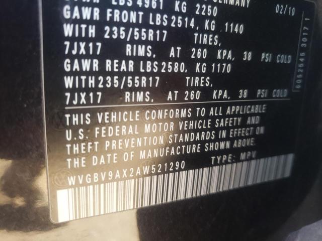 Photo 9 VIN: WVGBV9AX2AW521290 - VOLKSWAGEN TIGUAN 