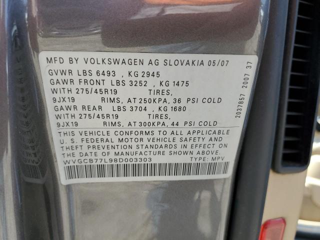 Photo 12 VIN: WVGCB77L98D003303 - VOLKSWAGEN TOUAREG 