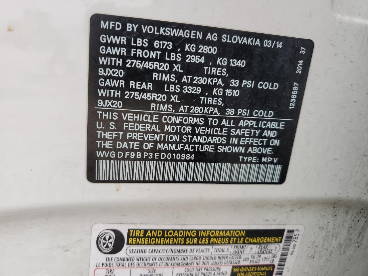 Photo 12 VIN: WVGDF9BP3ED010984 - VOLKSWAGEN TOUAREG 