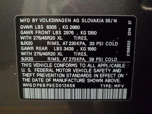 Photo 9 VIN: WVGDP9BP9ED013658 - VOLKSWAGEN TOUAREG TD 