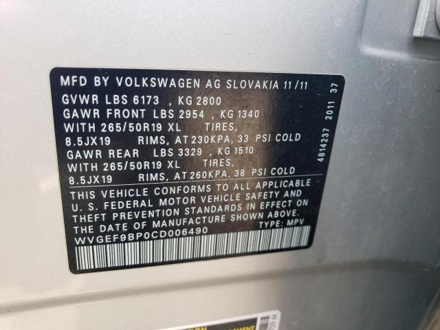 Photo 11 VIN: WVGEF9BP0CD006490 - VOLKSWAGEN TOUAREG V6 