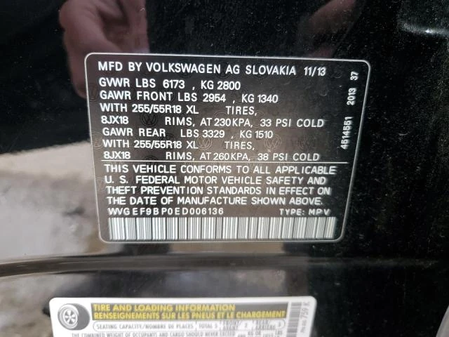 Photo 12 VIN: WVGEF9BP0ED006136 - VOLKSWAGEN TOUAREG V6 