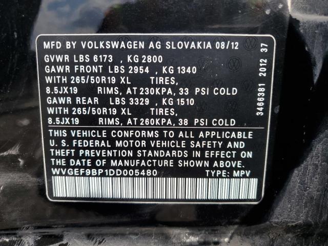 Photo 12 VIN: WVGEF9BP1DD005480 - VOLKSWAGEN TOUAREG V6 