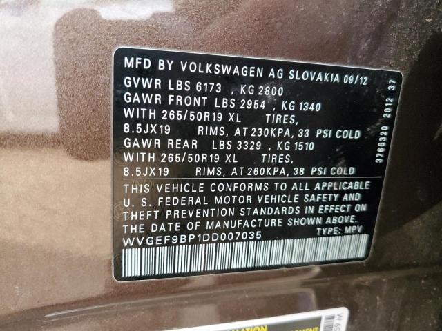 Photo 9 VIN: WVGEF9BP1DD007035 - VOLKSWAGEN TOUAREG V6 