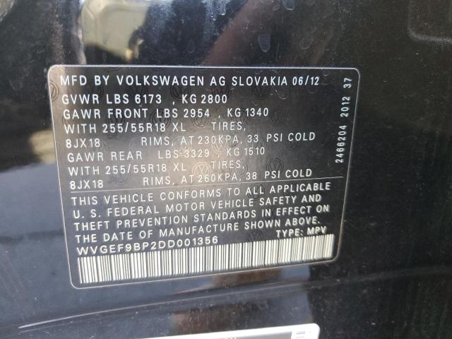 Photo 12 VIN: WVGEF9BP2DD001356 - VOLKSWAGEN TOUAREG 