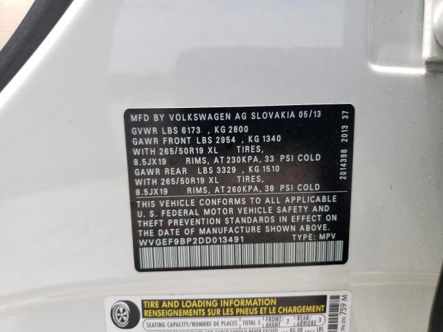 Photo 12 VIN: WVGEF9BP2DD013491 - VOLKSWAGEN TOUAREG V6 