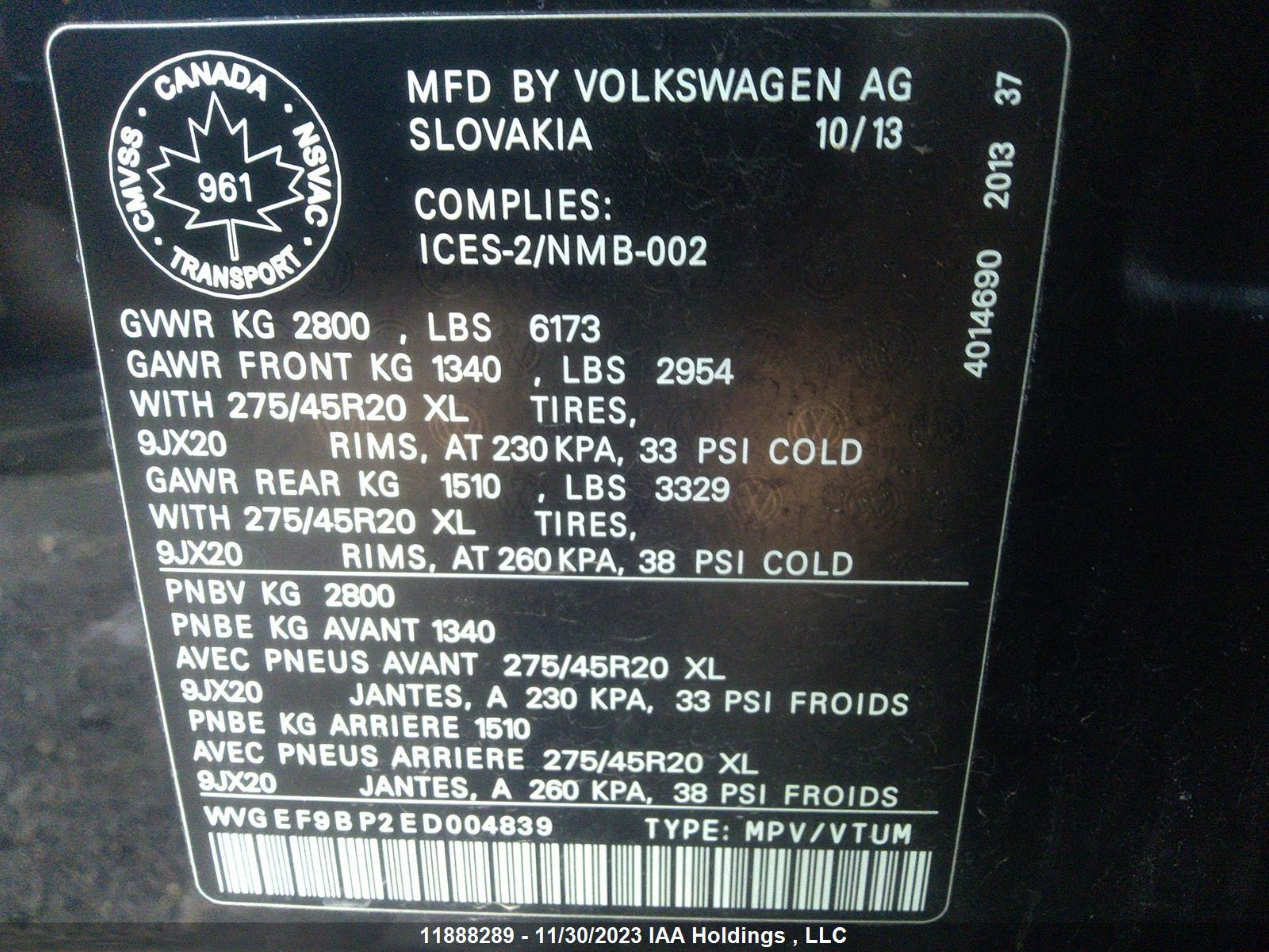 Photo 8 VIN: WVGEF9BP2ED004839 - VOLKSWAGEN TOUAREG 