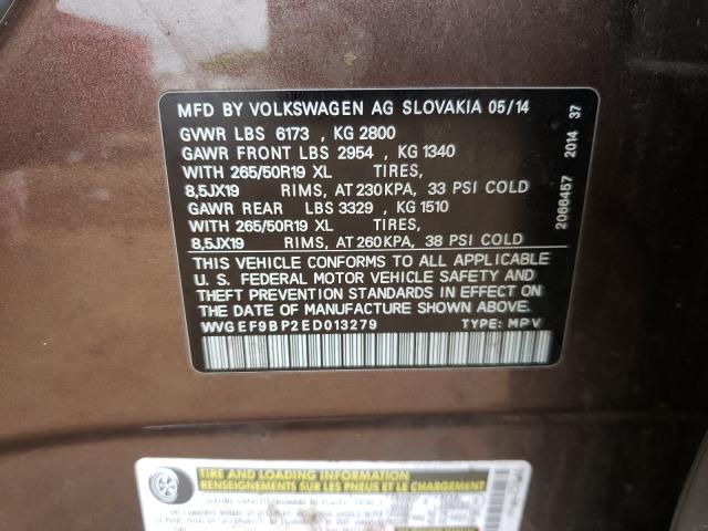 Photo 9 VIN: WVGEF9BP2ED013279 - VOLKSWAGEN TOUAREG V6 