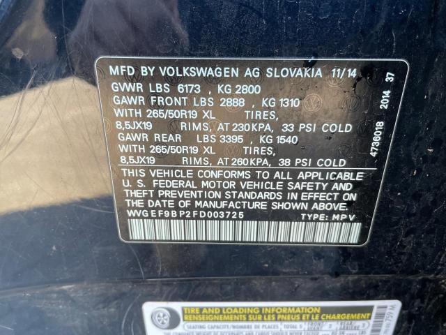 Photo 9 VIN: WVGEF9BP2FD003725 - VOLKSWAGEN TOUAREG 