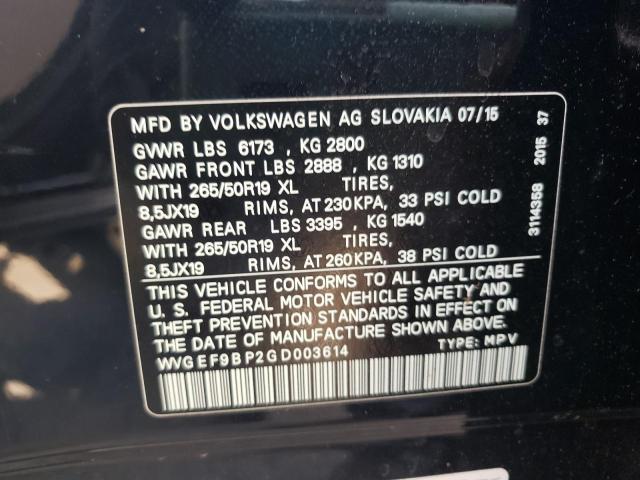 Photo 11 VIN: WVGEF9BP2GD003614 - VOLKSWAGEN TOUAREG 