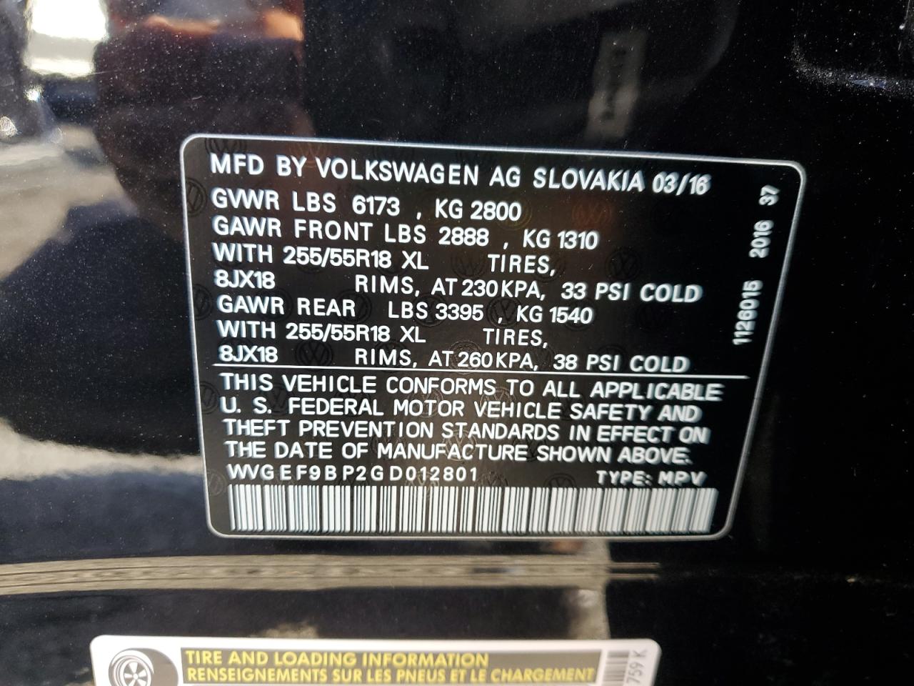 Photo 13 VIN: WVGEF9BP2GD012801 - VOLKSWAGEN TOUAREG 