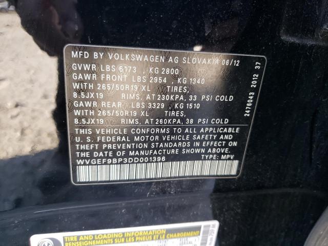 Photo 12 VIN: WVGEF9BP3DD001396 - VOLKSWAGEN TOUAREG 