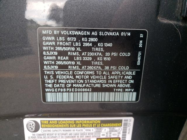 Photo 9 VIN: WVGEF9BP3ED008642 - VOLKSWAGEN TOUAREG V6 