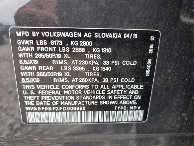 Photo 13 VIN: WVGEF9BP3FD006990 - VOLKSWAGEN TOUAREG V6 