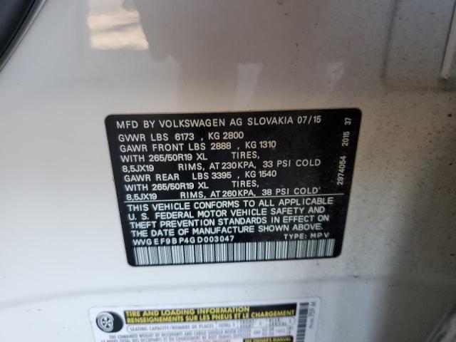 Photo 12 VIN: WVGEF9BP4GD003047 - VOLKSWAGEN TOUAREG SP 