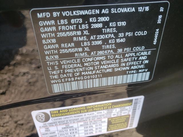 Photo 9 VIN: WVGEF9BP4GD010211 - VOLKSWAGEN TOUAREG 