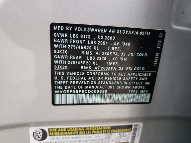 Photo 12 VIN: WVGEF9BP5CD009899 - VOLKSWAGEN TOUAREG 