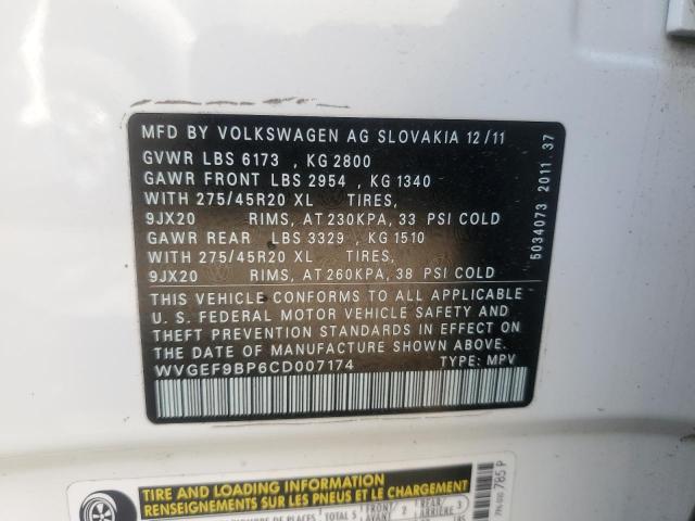 Photo 12 VIN: WVGEF9BP6CD007174 - VOLKSWAGEN TOUAREG V6 