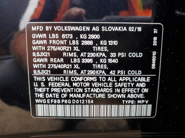 Photo 12 VIN: WVGEF9BP6GD012154 - VOLKSWAGEN TOUAREG SP 