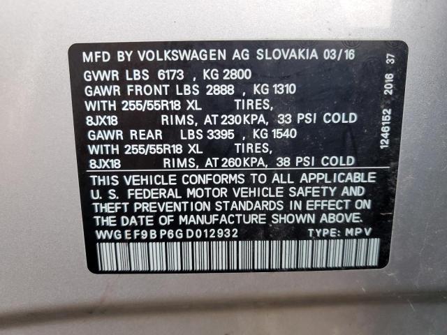 Photo 12 VIN: WVGEF9BP6GD012932 - VOLKSWAGEN TOUAREG 