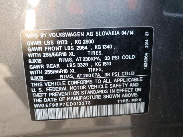 Photo 12 VIN: WVGEF9BP7ED012273 - VOLKSWAGEN TOUAREG 