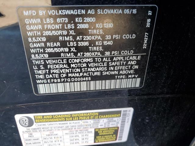 Photo 11 VIN: WVGEF9BP7GD000465 - VOLKSWAGEN TOUAREG 