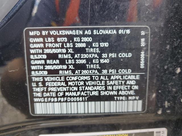 Photo 12 VIN: WVGEF9BP8FD005611 - VOLKSWAGEN TOUAREG 