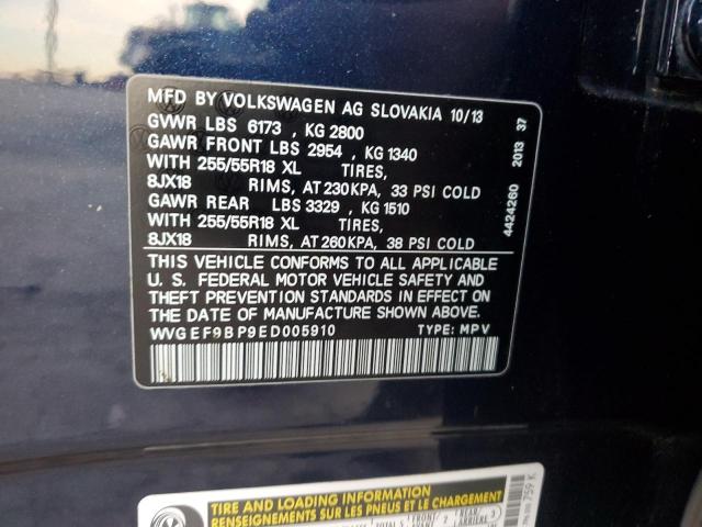 Photo 13 VIN: WVGEF9BP9ED005910 - VOLKSWAGEN TOUAREG 