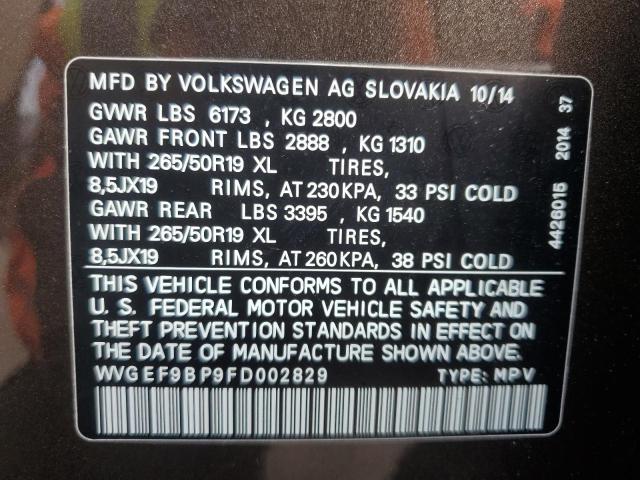 Photo 12 VIN: WVGEF9BP9FD002829 - VOLKSWAGEN TOUAREG V6 