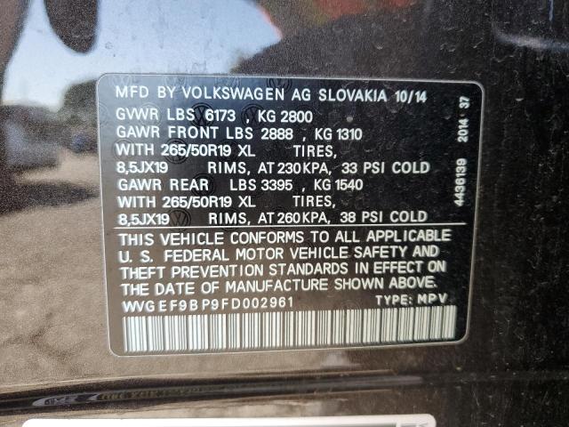 Photo 11 VIN: WVGEF9BP9FD002961 - VOLKSWAGEN TOUAREG 