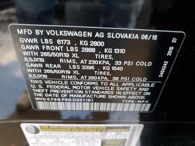 Photo 12 VIN: WVGEF9BP9GD001181 - VOLKSWAGEN TOUAREG 